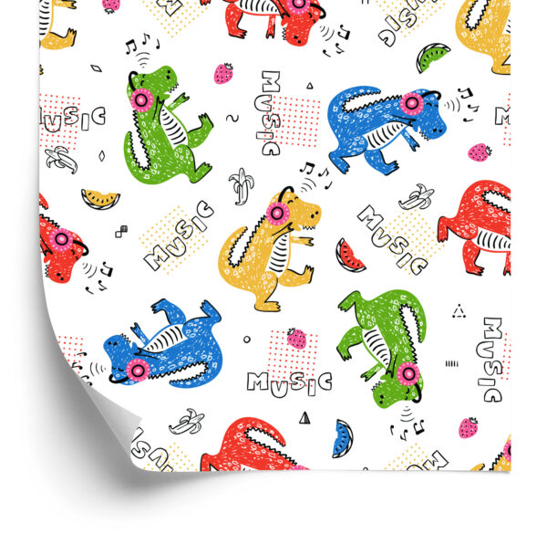 Tapeta Kolorowe Krokodyle, Nuty, Do Pokoju Dziecka - obrazek 4