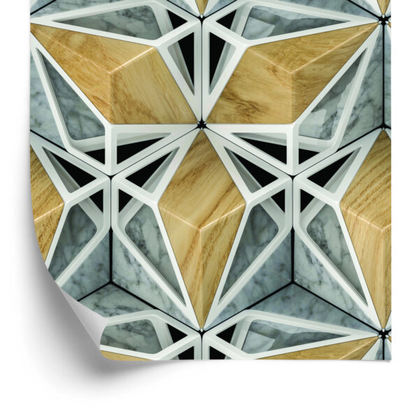 Tapeta 3D Drewno Marmur - obrazek 4