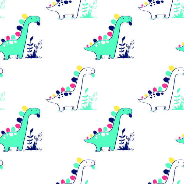Tapeta Do Pokoju Dziecka, Dinozaury Rośliny Liście - obrazek 2