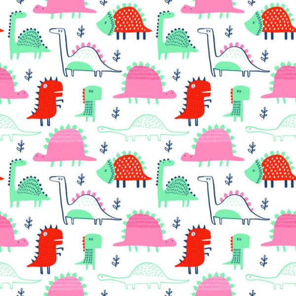 Tapeta Do Pokoju Dziecka Kolorowe Dinozaury Liście