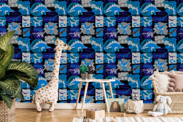 Tapeta Do Pokoju Młodzieżowego Dinozaury Zwierzęta - obrazek 7