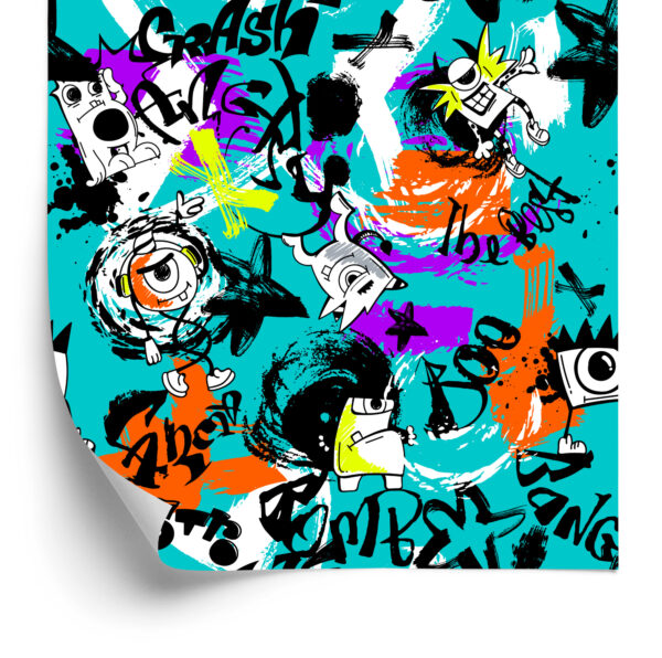 Tapeta Kolorowe Potwory Graffiti - obrazek 4