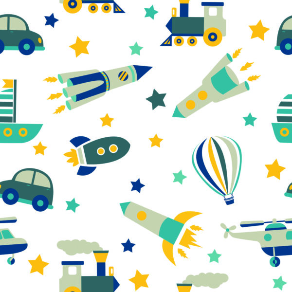 Tapeta Do Pokoju Dziecka Helikoptery, Auta, Balony - obrazek 2