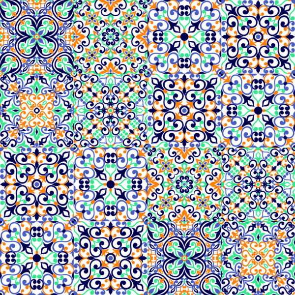 Tapeta Do Kuchni, Jadalni, Wzory, Kolorowa Mozaika