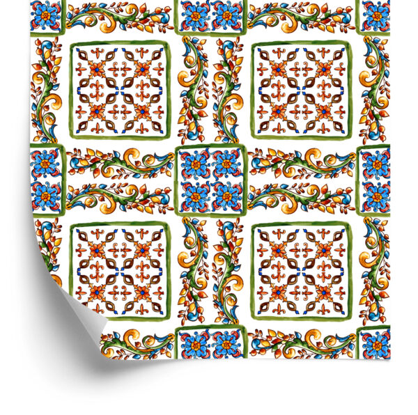 Tapeta Do Kuchni Kolorowa Mozaika, Imitacja Płytek - obrazek 4