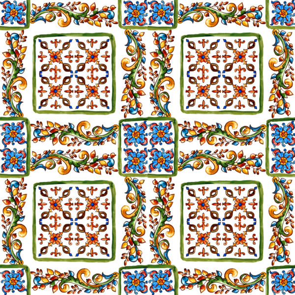 Tapeta Do Kuchni Kolorowa Mozaika, Imitacja Płytek - obrazek 2