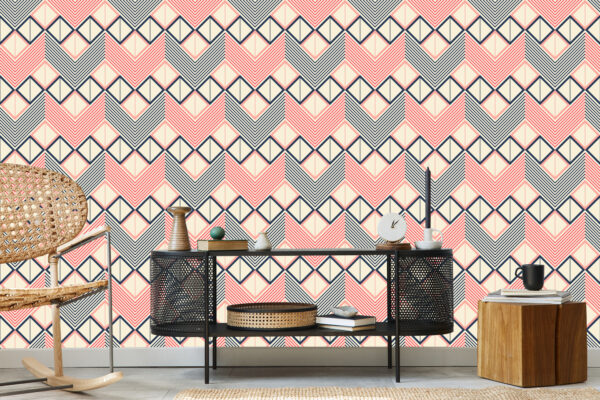 Tapeta Geometryczne Wzory W Stylu Retro - obrazek 7