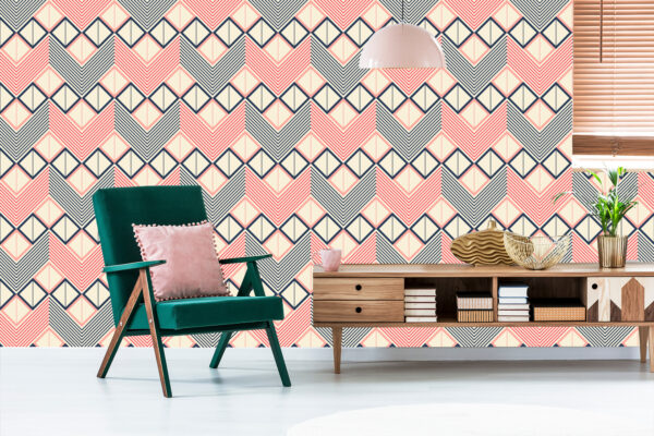 Tapeta Geometryczne Wzory W Stylu Retro - obrazek 8