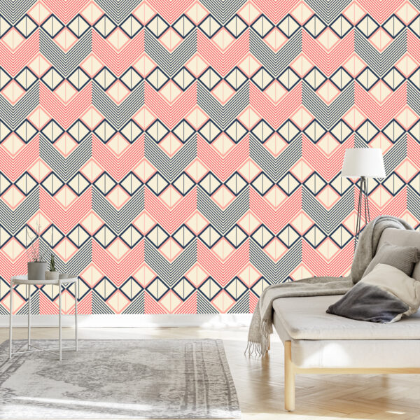 Tapeta Geometryczne Wzory W Stylu Retro - obrazek 5
