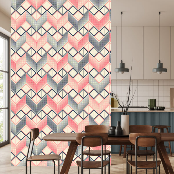 Tapeta Geometryczne Wzory W Stylu Retro - obrazek 6