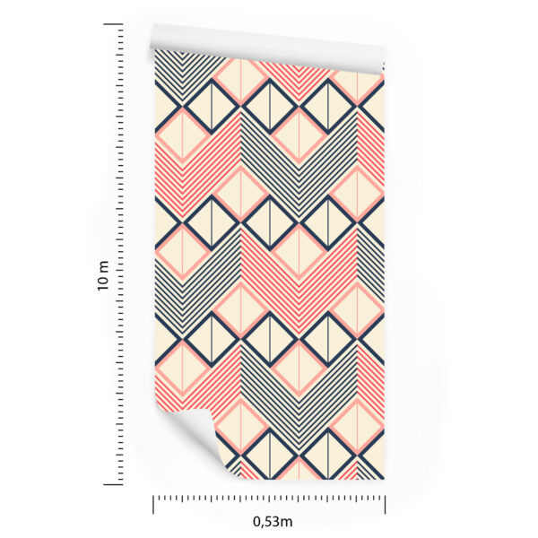 Tapeta Geometryczne Wzory W Stylu Retro - obrazek 3