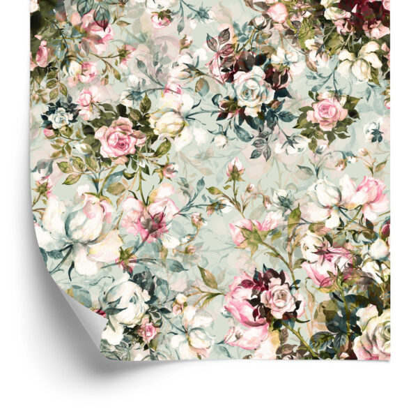 Tapeta Do Sypialni Róże Kwiaty Liście Natura 3D - obrazek 4