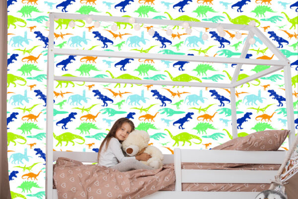 Tapeta Kolorowe Dinozaury, Pokój Dziecięcy - obrazek 9