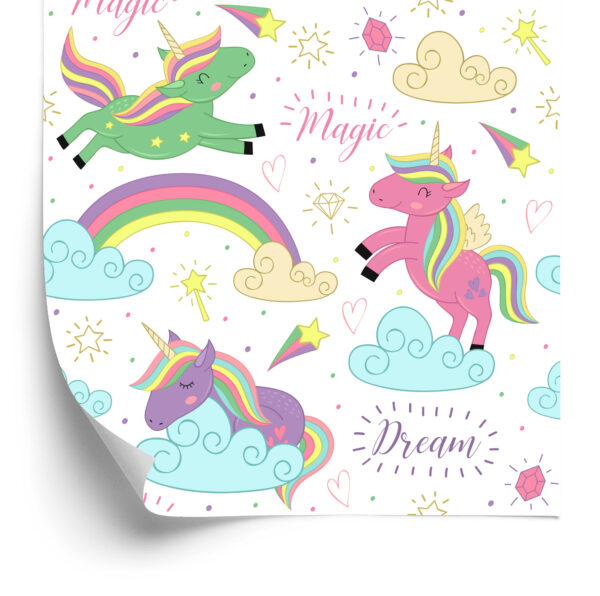 Tapeta Dla Dzieci - Magiczne Jednorożce - obrazek 4