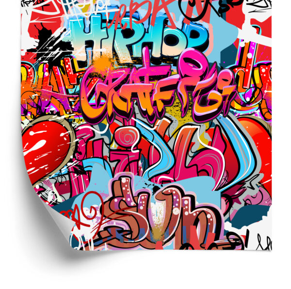 Tapeta Graffiti Z Odcieniami Czerwieni - obrazek 4