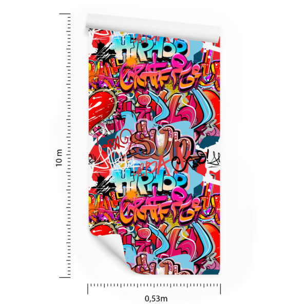 Tapeta Graffiti Z Odcieniami Czerwieni - obrazek 3