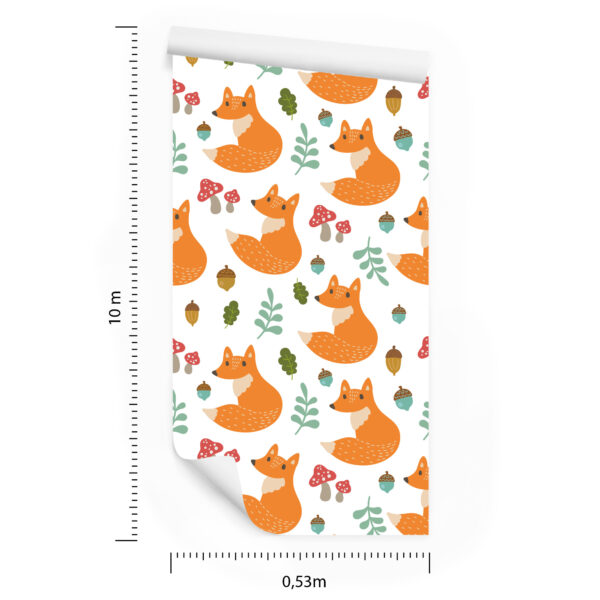 Tapeta Minimalistyczne Lisy Z Liśćmi - obrazek 3