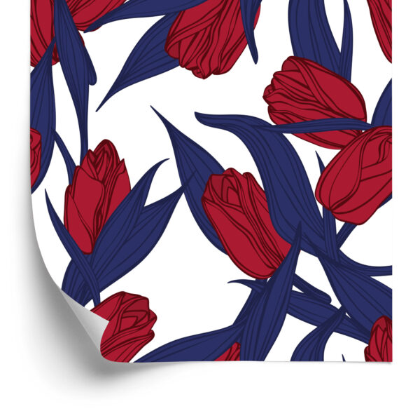 Tapeta Malowane Czerwone Tulipany - obrazek 4