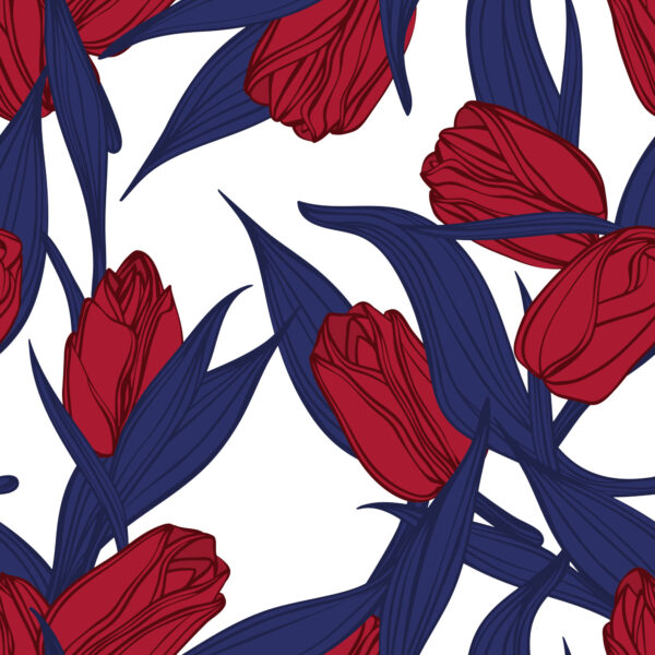 Tapeta Malowane Czerwone Tulipany - obrazek 2