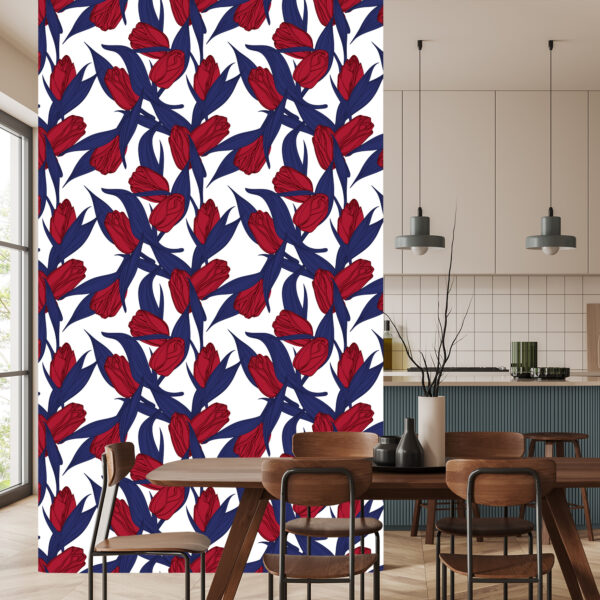 Tapeta Malowane Czerwone Tulipany - obrazek 6