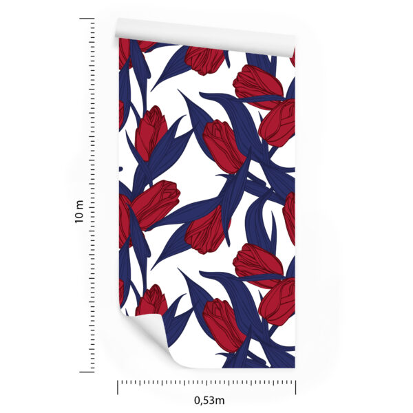 Tapeta Malowane Czerwone Tulipany - obrazek 3