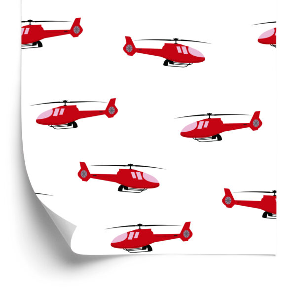 Tapeta Czerwone Bajkowe Helikoptery - obrazek 4
