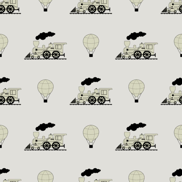 Tapeta Parowozy Z Balonami Vintage