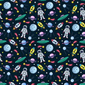 Tapeta Dla Dzieci - Planety, Astronauci, Rakiety I Ufo