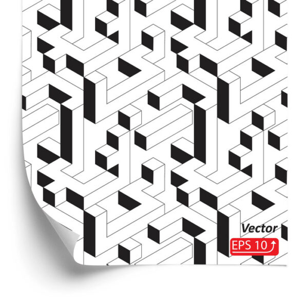 Tapeta Czarno - Biały Wzór Geometryczny - obrazek 4