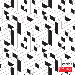 Tapeta Czarno - Biały Wzór Geometryczny