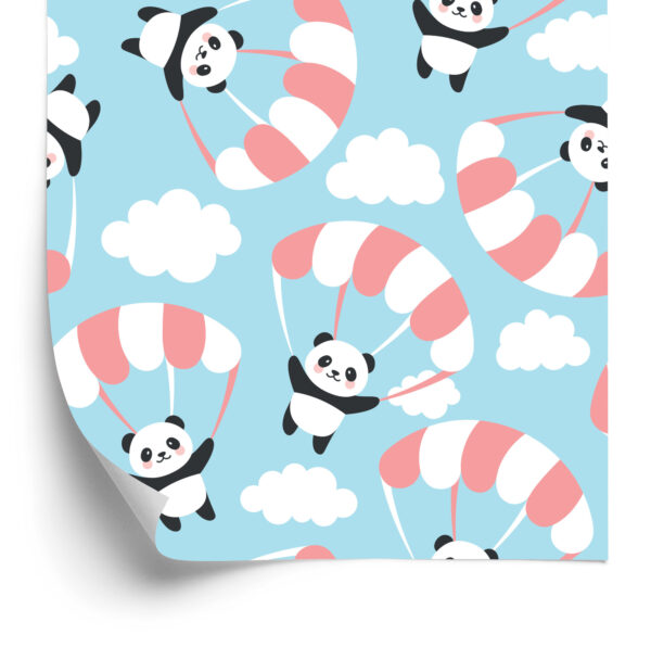 Tapeta Dla Dzieci - Latająca Panda Wśród Chmur - obrazek 4