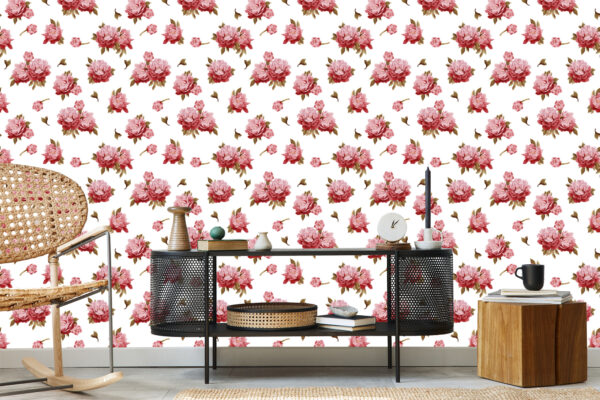 Tapeta Kolorowe Peonie - Akwarela - obrazek 7