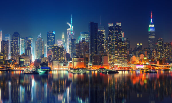 Obraz Wieloczęściowy Panoramiczny Widok Na Manhattan Nocą - obrazek 2