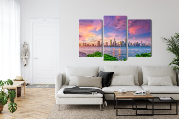 Obraz Wieloczęściowy Panorama Miami Podczas Zachodu Słońca - obrazek 7
