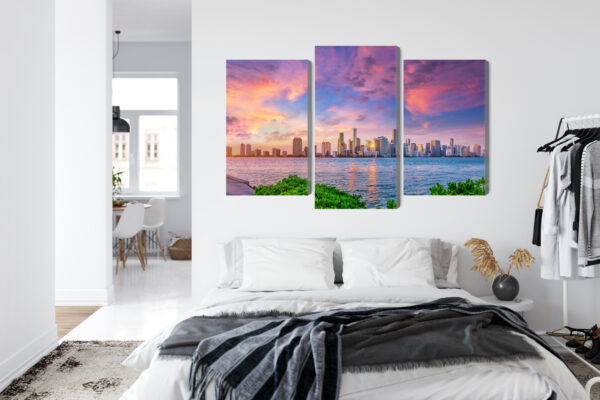 Obraz Wieloczęściowy Panorama Miami Podczas Zachodu Słońca - obrazek 8
