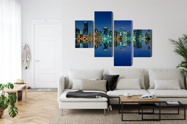 Obraz Wieloczęściowy Panorama Miami Nocą - obrazek 7