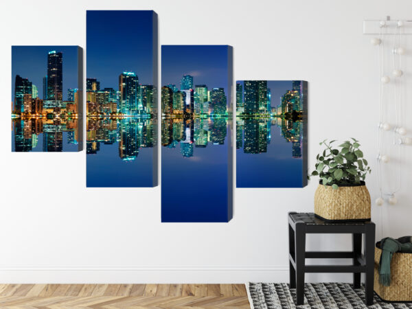 Obraz Wieloczęściowy Panorama Miami Nocą - obrazek 9