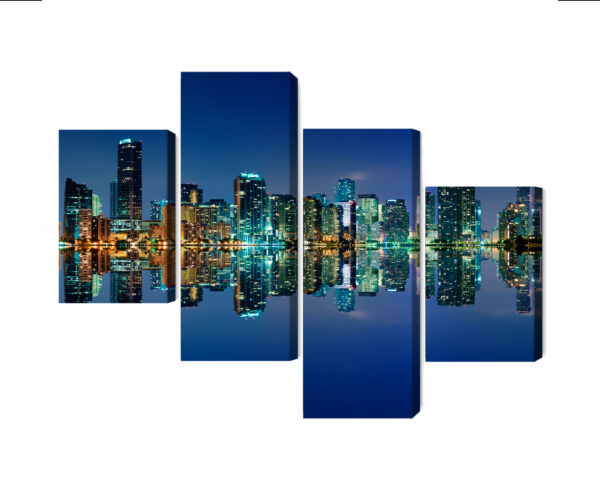 Obraz Wieloczęściowy Panorama Miami Nocą - obrazek 3