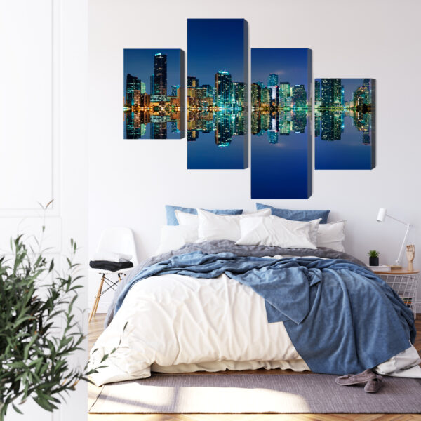 Obraz Wieloczęściowy Panorama Miami Nocą - obrazek 4