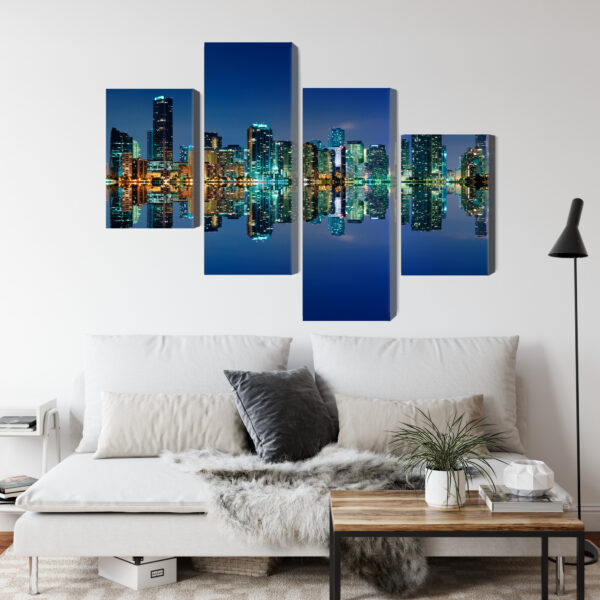Obraz Wieloczęściowy Panorama Miami Nocą - obrazek 5