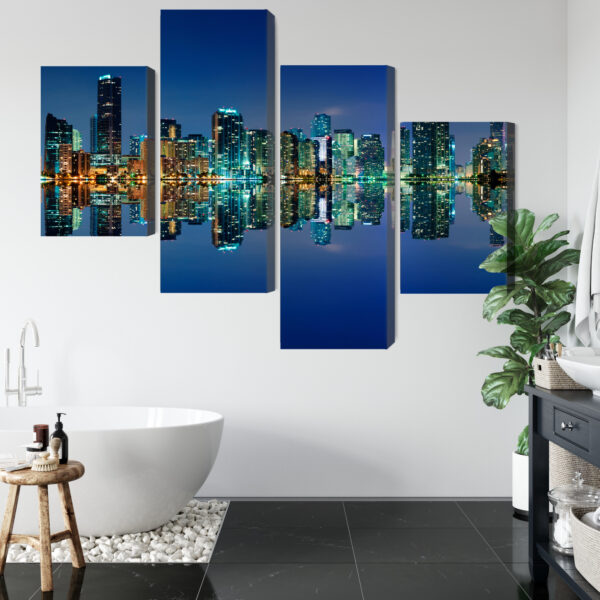 Obraz Wieloczęściowy Panorama Miami Nocą - obrazek 6