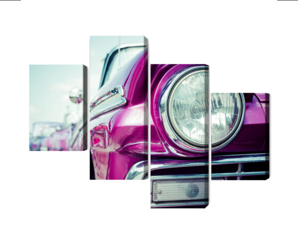 Obraz Wieloczęściowy Reflektor Samochodowy W Stylu Retro Na Kubie - obrazek 3