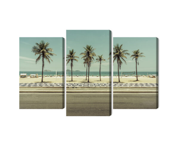 Obraz Wieloczęściowy Palmy Na Plaży Ipanema W Rio De Janeiro - obrazek 3