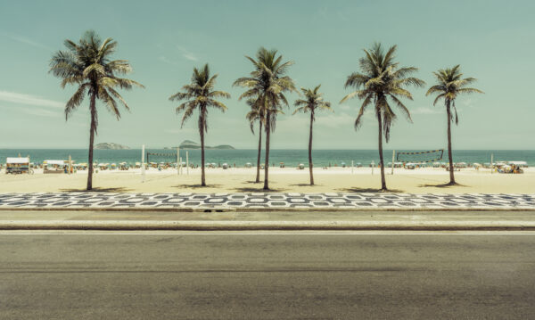 Obraz Wieloczęściowy Palmy Na Plaży Ipanema W Rio De Janeiro - obrazek 2