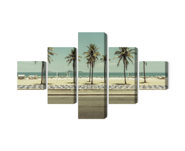 Obraz Wieloczęściowy Palmy Na Plaży Ipanema W Rio De Janeiro - obrazek 3