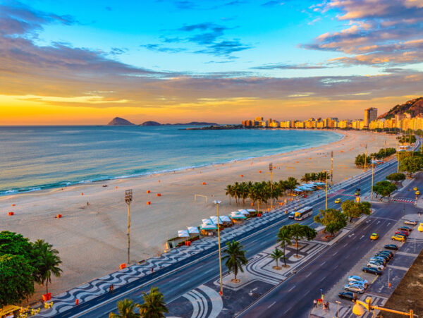 Obraz Wieloczęściowy Widok Na Wschód Słońca Plaży Copacabana I Avenida
