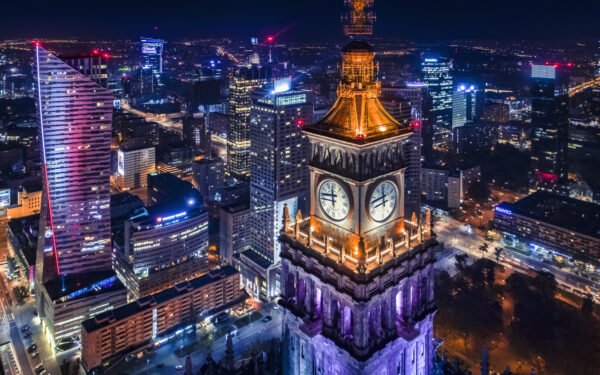 Obraz Wieloczęściowy Warszawska Panorama Nocą - obrazek 2