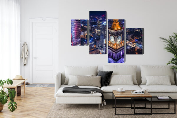 Obraz Wieloczęściowy Warszawska Panorama Nocą - obrazek 7