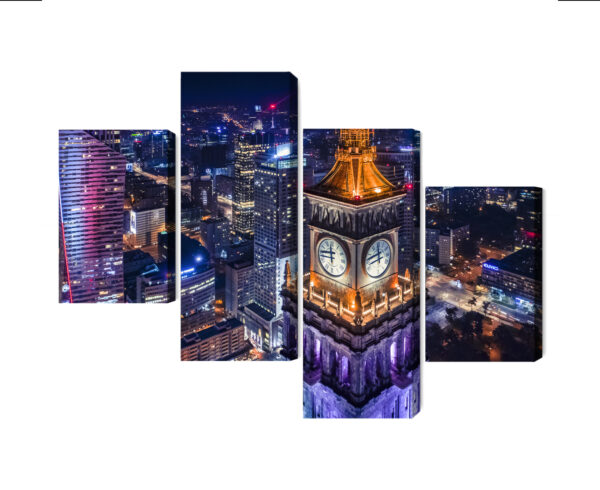 Obraz Wieloczęściowy Warszawska Panorama Nocą - obrazek 3