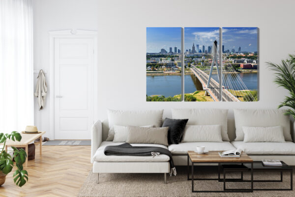 Obraz Wieloczęściowy Most Z Panoramą Warszawy W Tle - obrazek 7